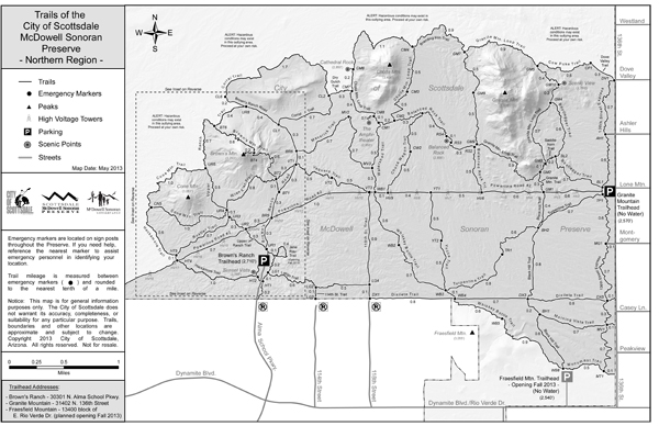 Arizona scottsdale northern preserve map mcdowell sonoran 